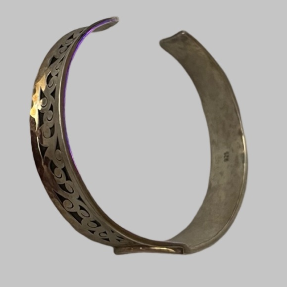 Vintage Sterling Silver Cuff Bracelet have Granulated Details Retired Lois Hill - Picture 7 of 15